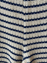 Load image into Gallery viewer, MNG Cream Blue Stripes Crochet Pants
