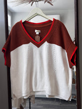 Load image into Gallery viewer, Anthro Maeve Cream Colorblock Oversize Knit Top
