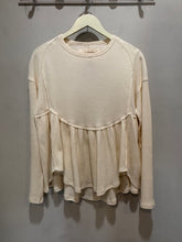 Load image into Gallery viewer, We The Free Cream Babydoll Waffleknit Top
