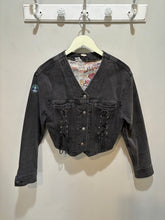 Load image into Gallery viewer, Vintage LA Gear 90s Black Laceup Denim Jacket
