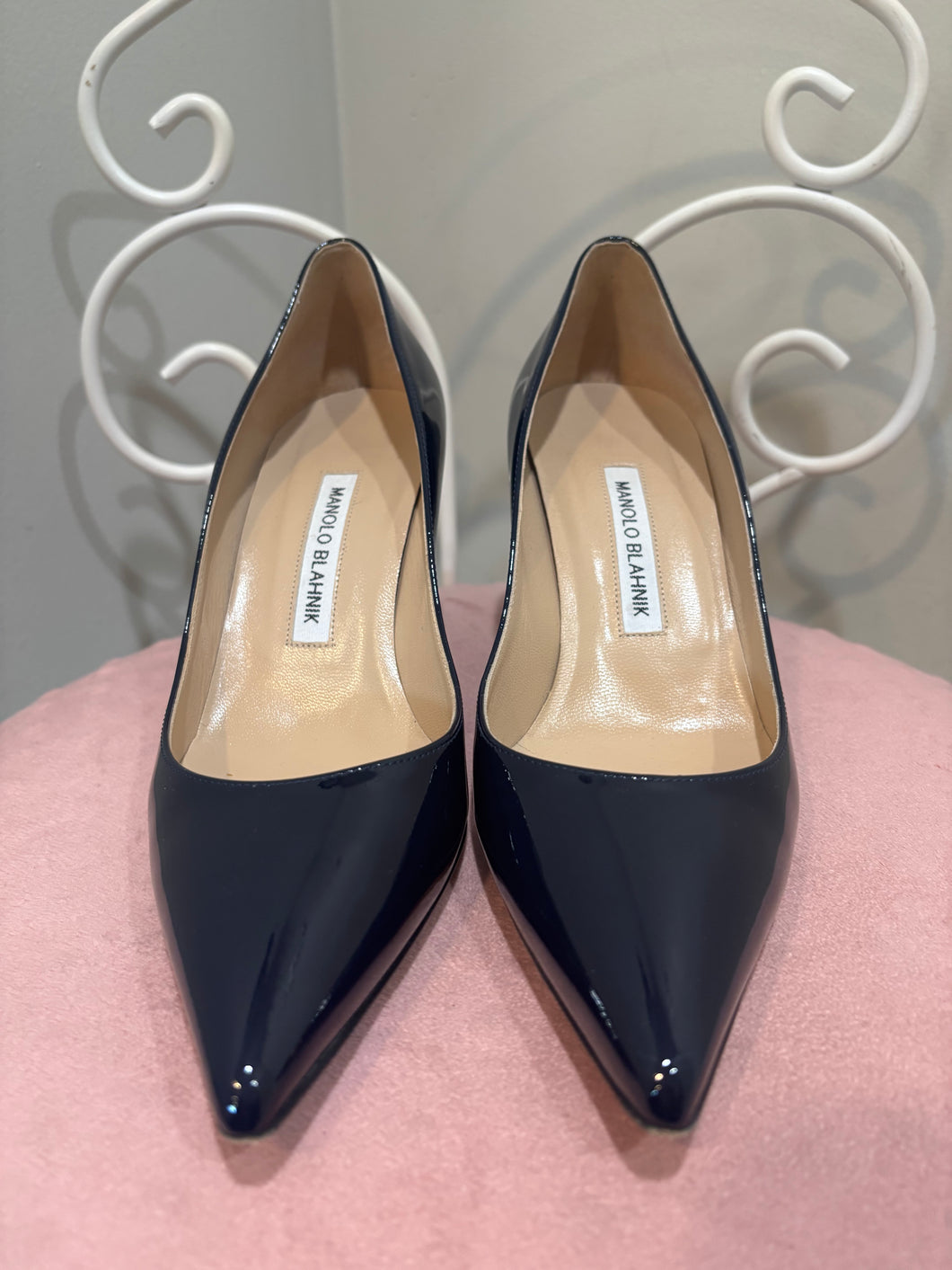 Manolo Blahnik Blue Patent Leather Shoes