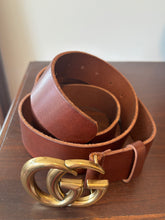 Load image into Gallery viewer, Gucci Marmont Brown Wide Leather Belt
