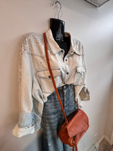 Load image into Gallery viewer, Idlywild Lightwash Chambray Embellished Top
