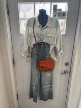Load image into Gallery viewer, Idlywild Lightwash Chambray Embellished Top
