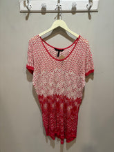 Load image into Gallery viewer, Vintage BCBG Red White Chevron Knit Dress

