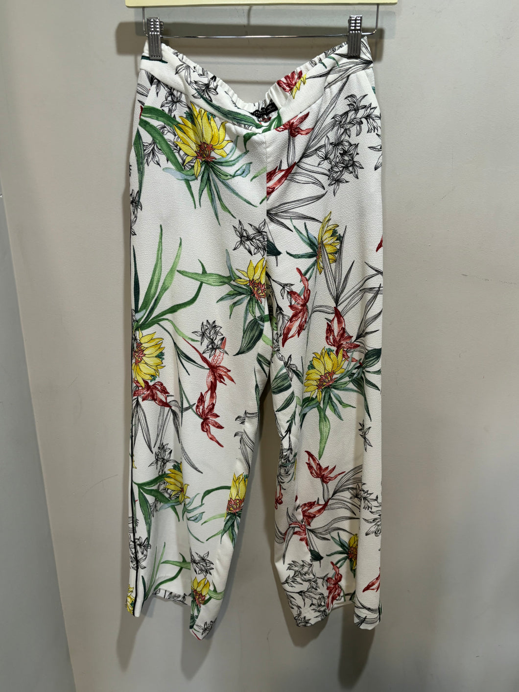 Zara White Multi Floral Pants