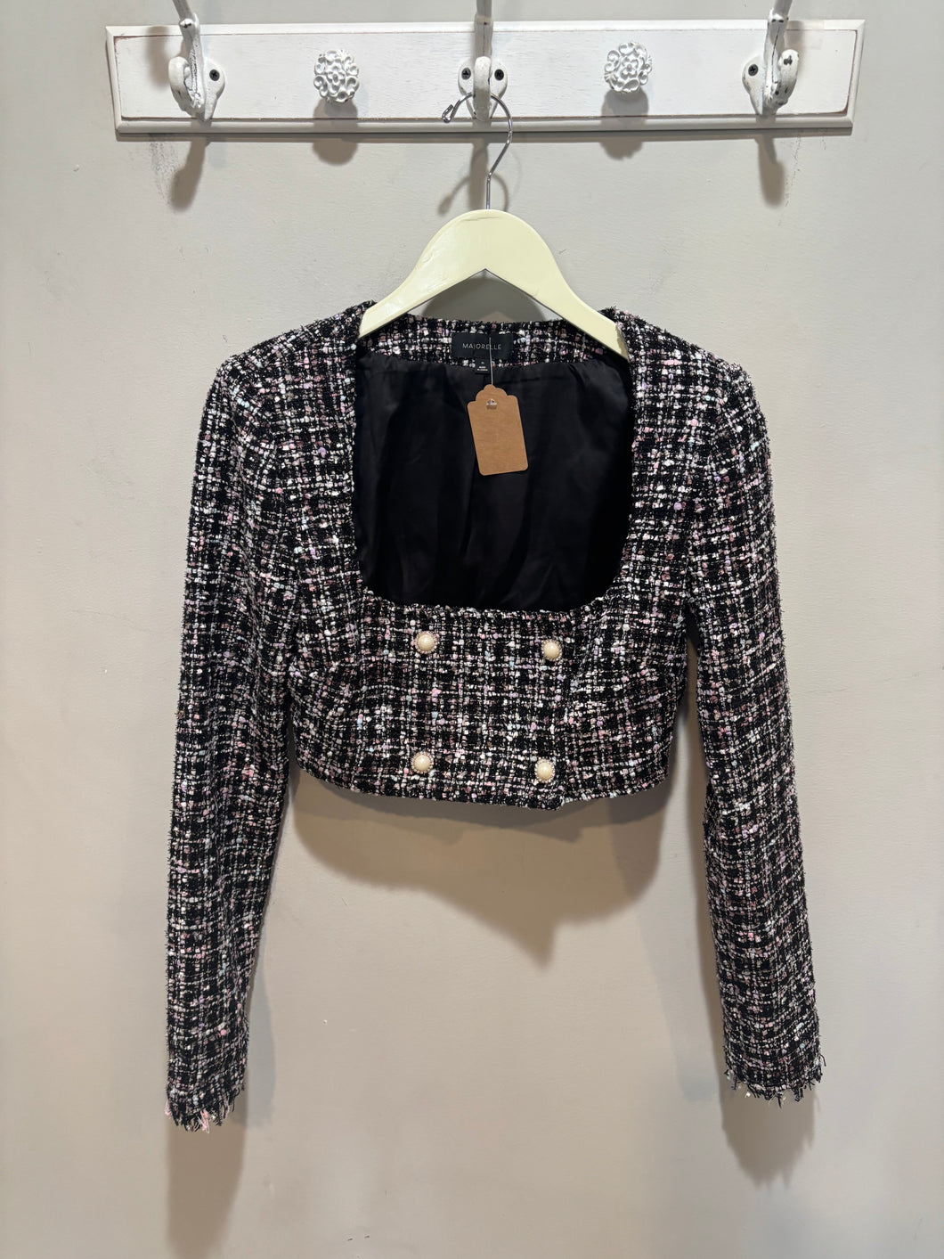 Majorelle Black Grey Tweed Jacket