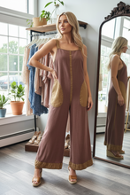 Load image into Gallery viewer, Brown Thermal Wideleg Jumpsuit
