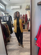 Load image into Gallery viewer, Mustard Rusching Sleeves Blazer
