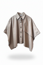 Load image into Gallery viewer, Tan Buttondown Trench Cape
