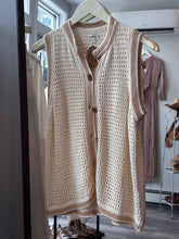 Load image into Gallery viewer, Anthro Pilcro Cream Crochet Vest
