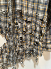 Load image into Gallery viewer, Furst of a Kind Vintage Plaid Shredded Shirt Dress

