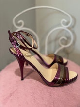 Load image into Gallery viewer, Authentic Prada Magenta Multicolor Strappy Heel Sandals
