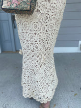 Load image into Gallery viewer, Vintage Cream Crochet Italian Raffia Maxi Dress
