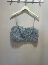 Load image into Gallery viewer, Zara Blue Shaggy Cropped Top
