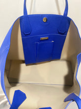 Load image into Gallery viewer, Tory Burch Blue Pebbled Leather Tote
