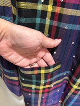 Load image into Gallery viewer, Vintage Cedars Plaid Rhinestones Blazwr
