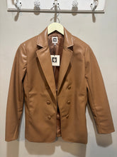 Load image into Gallery viewer, Anne Klein Tan Vegan Leather Blazer
