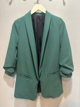 Load image into Gallery viewer, Green Ruching Sleeve Blazer
