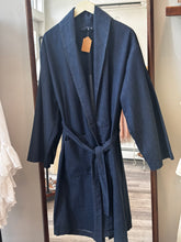Load image into Gallery viewer, Vintage Denim Dark Wash Trench Coat
