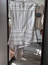 Load image into Gallery viewer, Artelier Asymmetrical Cream Striped Silk Top
