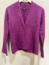 Load image into Gallery viewer, Eileen Fisher Magenta Fuzzy Cardigan
