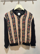Load image into Gallery viewer, Anthropologie Hayden Black Floral Bomber Jacket
