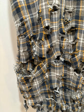 Load image into Gallery viewer, Furst of a Kind Vintage Plaid Shredded Shirt Dress
