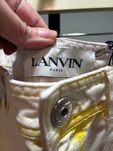 Load image into Gallery viewer, Lanvin Cream Cotton Asymmetrical Inseam Pants
