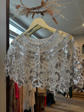 Load image into Gallery viewer, White Silver Sequins Capelet
