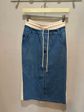 Load image into Gallery viewer, Ces Femme Denim Athletic Midi Skirt
