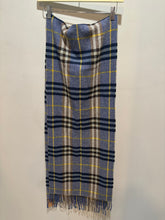 Load image into Gallery viewer, Burberry Blue Plaid Cashmere Blend Scarf
