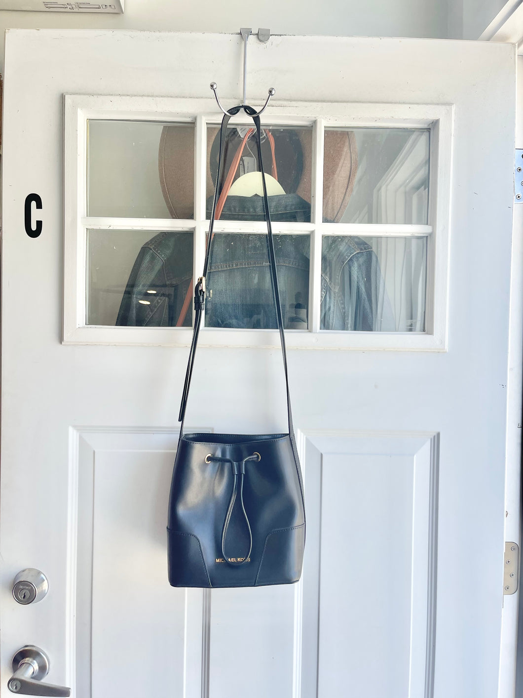 Michael Kors Black Leather Bucket Bag