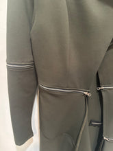 Load image into Gallery viewer, Metamorphoza Green Zipper Asymmetrical Duster
