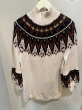 Load image into Gallery viewer, Free People Cream Fair Isle Sweater Dress
