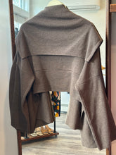 Load image into Gallery viewer, Ivan Grundahl Taupe Knit Cropped Cape Cardigan
