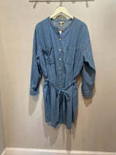 Load image into Gallery viewer, Eileen Fisher Chambray Tie Waist Dress
