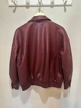 Load image into Gallery viewer, Pretty Garden Burgundy Vegan Leather Jacket
