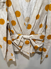 Load image into Gallery viewer, Zara Beige Polkadots Puff Sleeves Top
