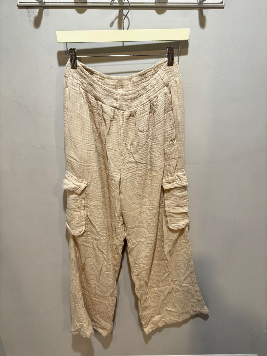 Aerie Tan Gauzie Cargo Pants