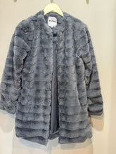 Load image into Gallery viewer, BB Dakota Slate Blue Fuzzy Coat
