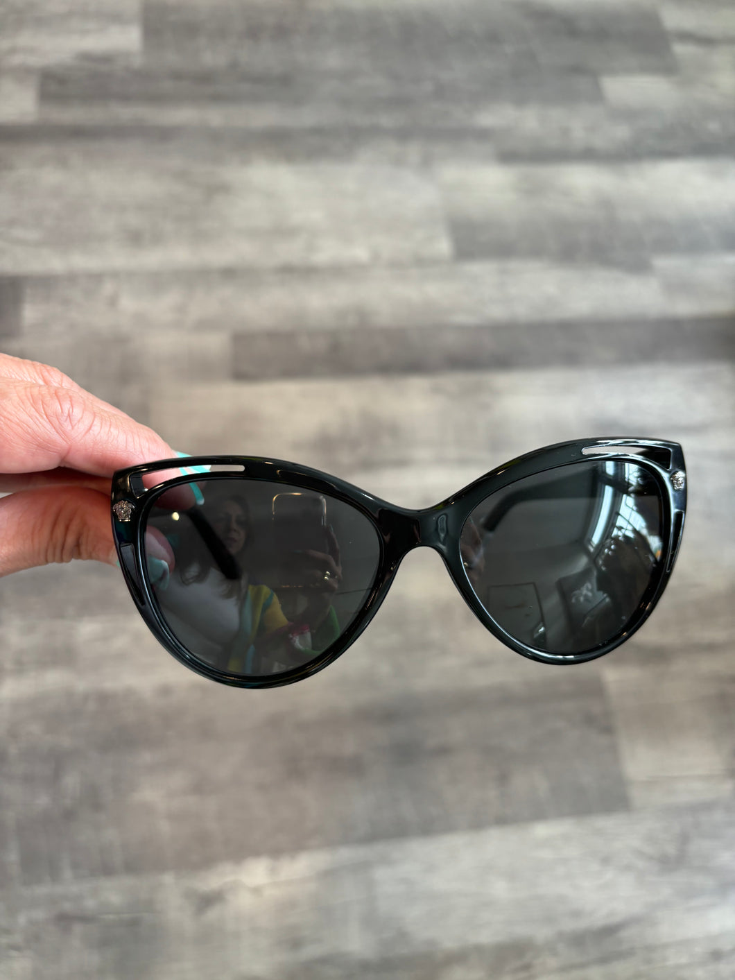 Versace Black Cateye Cut Out Sunglasses