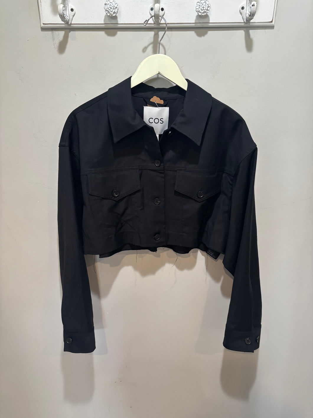 COS Black Cropped Trench Jacket