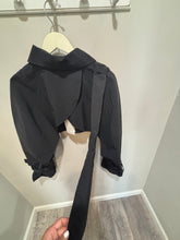 Load image into Gallery viewer, COS Black Cropped Trench Jacket
