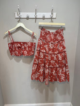 Load image into Gallery viewer, House of Harlow Rust Floral 2 Piece Skirt Set
