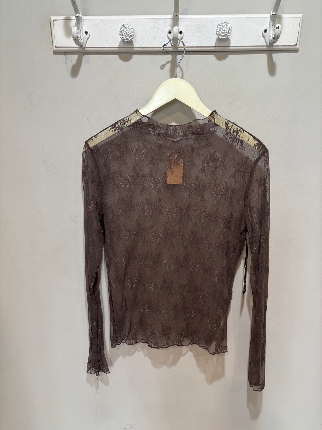 Taupe Lace Long Sleeves Top