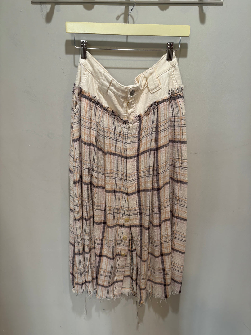Free People Cream Plain Maxi Skirt