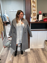 Load image into Gallery viewer, Grey Double Breasted Maxi Coat
