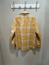 Load image into Gallery viewer, Topshop Yellow Plaid Fuzzy Shacket
