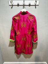 Load image into Gallery viewer, Vintage Shanghai Tang Pink Lime Silk Duster
